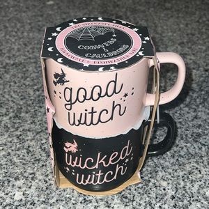 Cobwebs and Cauldrons Cup Set Good Witch/ Wicked Witch